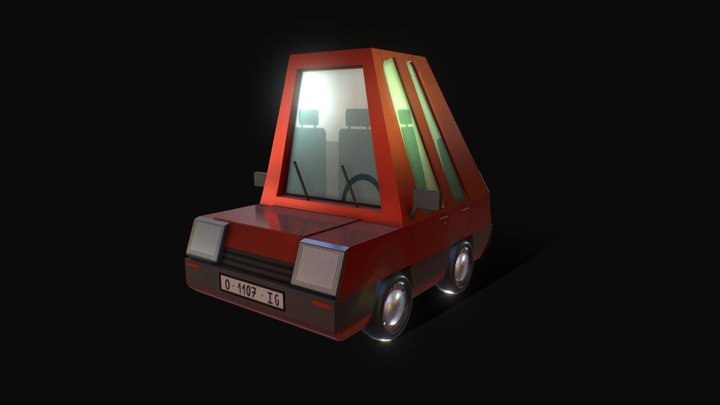 Lowpoly car Renault 5 3D Model