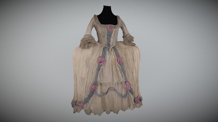 Ballet costume, rococo style dress LOW RES 3D Model