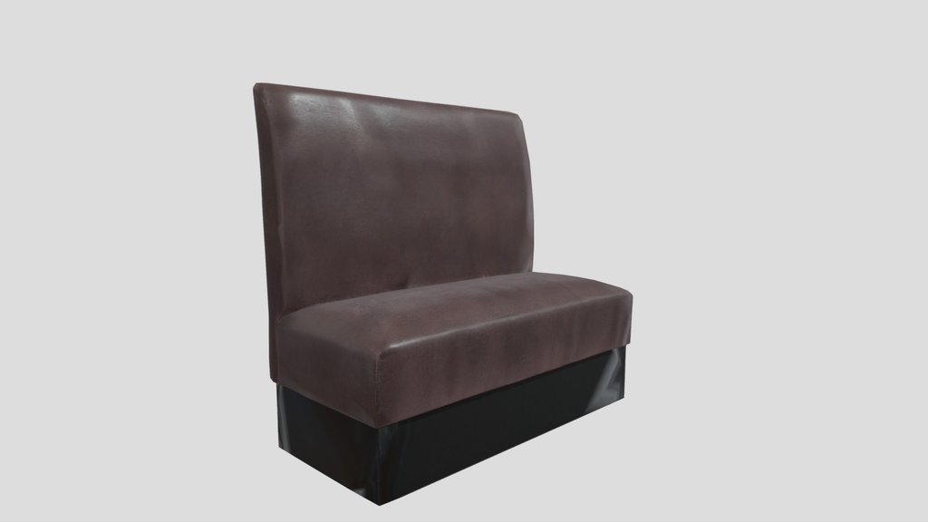 Brown Booth Seat low poly count