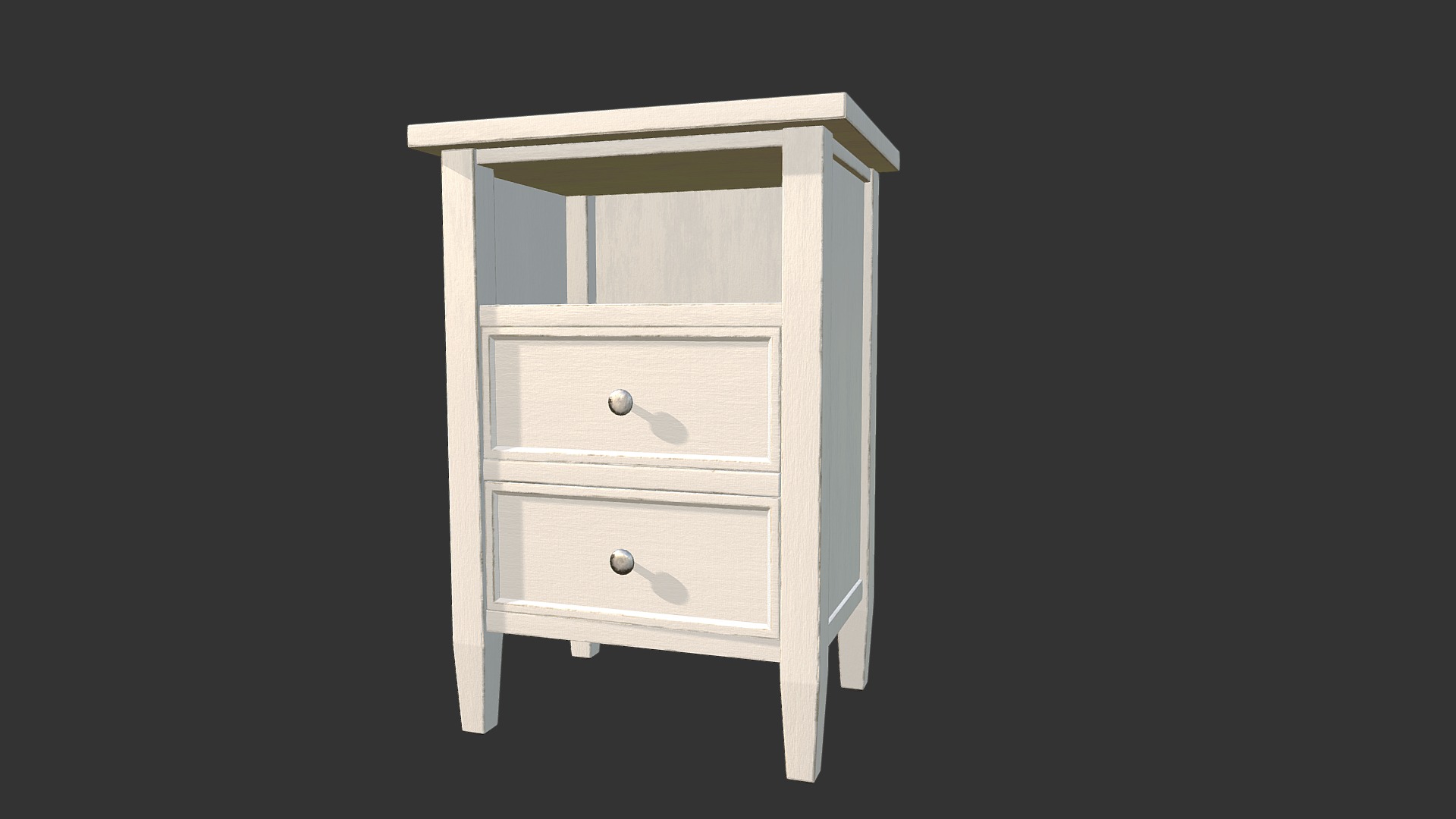 3D model Nightstand Vintage - This is a 3D model of the Nightstand Vintage. The 3D model is about a white door with a hole in it.