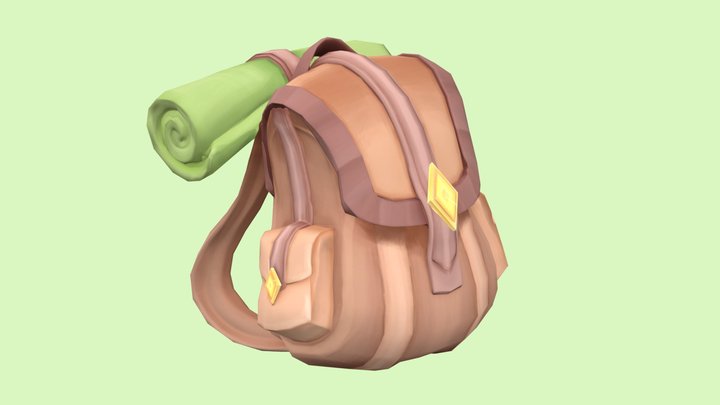 Hand-Painted Backpack 3D Model