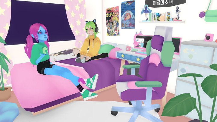 space for two 3D Model