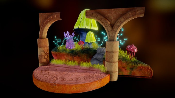 Ruined Fantasy Island Sample Models 3D Model