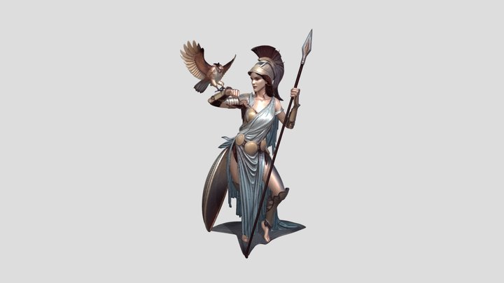 Athena and the Owl 3D Model