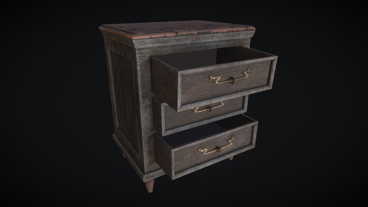 Dresser - post-apocalypse. Ready to game 3D Model