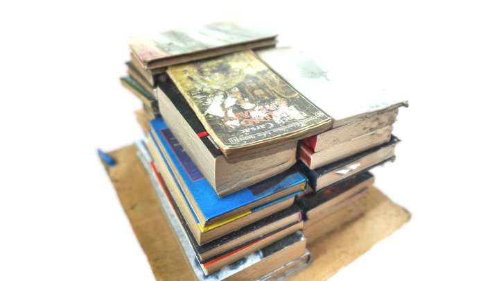 Stack of old books, photoscan prop 3D Model