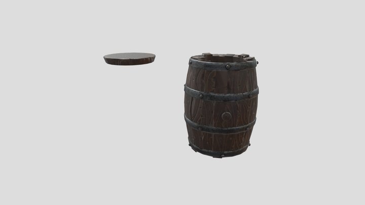 Stylised Barrel 3D Model