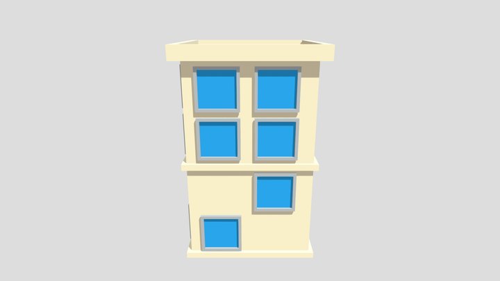 Low Poly Regular Building 3D Model
