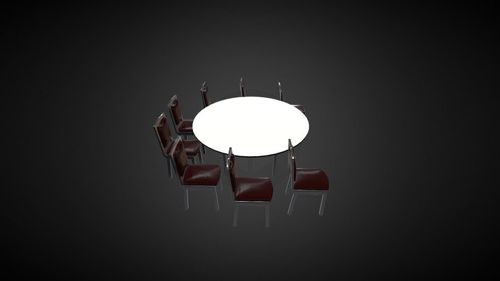 Conference Set - Table Chairs 3D Model