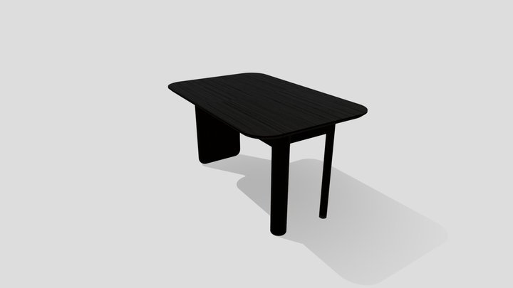 Table asymétrique en bois brûlé 3D Model