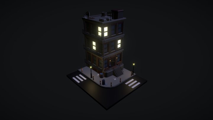 North-American Apartment Building 3D Model