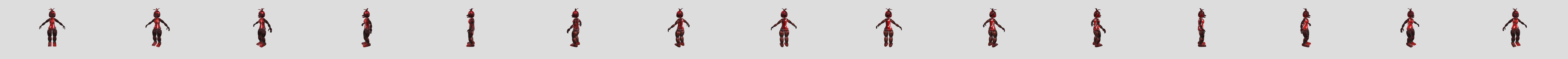 Red devil toy chica 3D Model