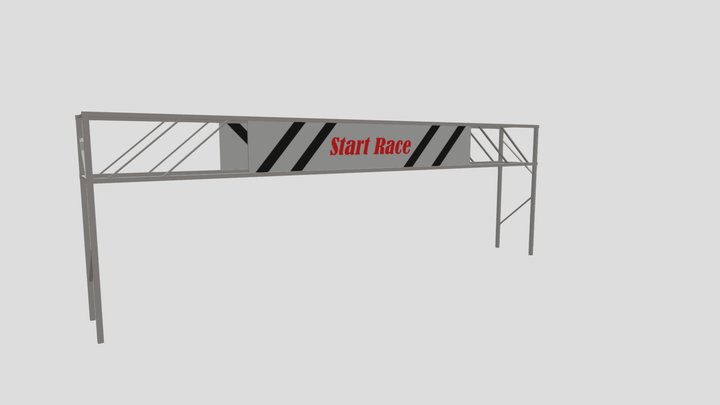 Race drag Start and Finish Line 3D Model