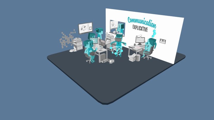 Office scene 02 3D Model
