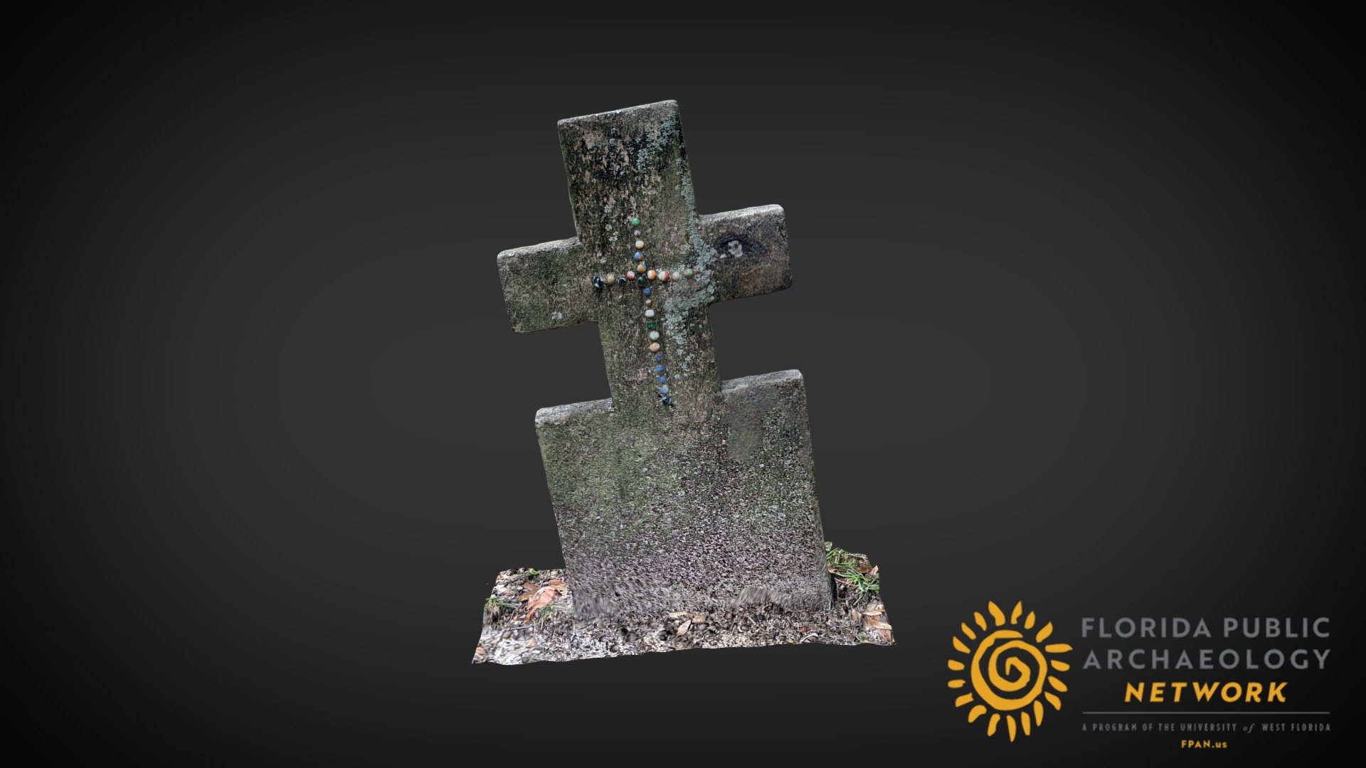 Unknown Headstone with Marble Inlay