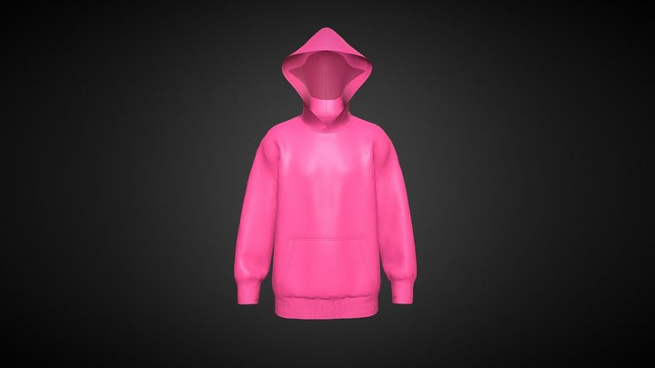 Mens Hoodie-Pink 3D Model