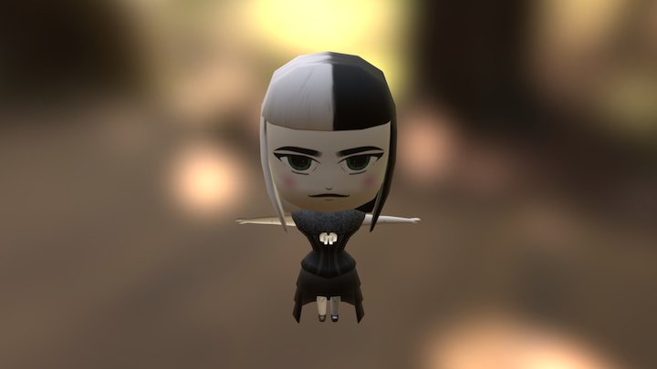 Gothic Lady Chibi 3D Model