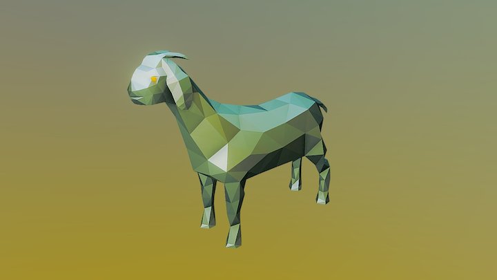 Low Poly Goat 3D Model