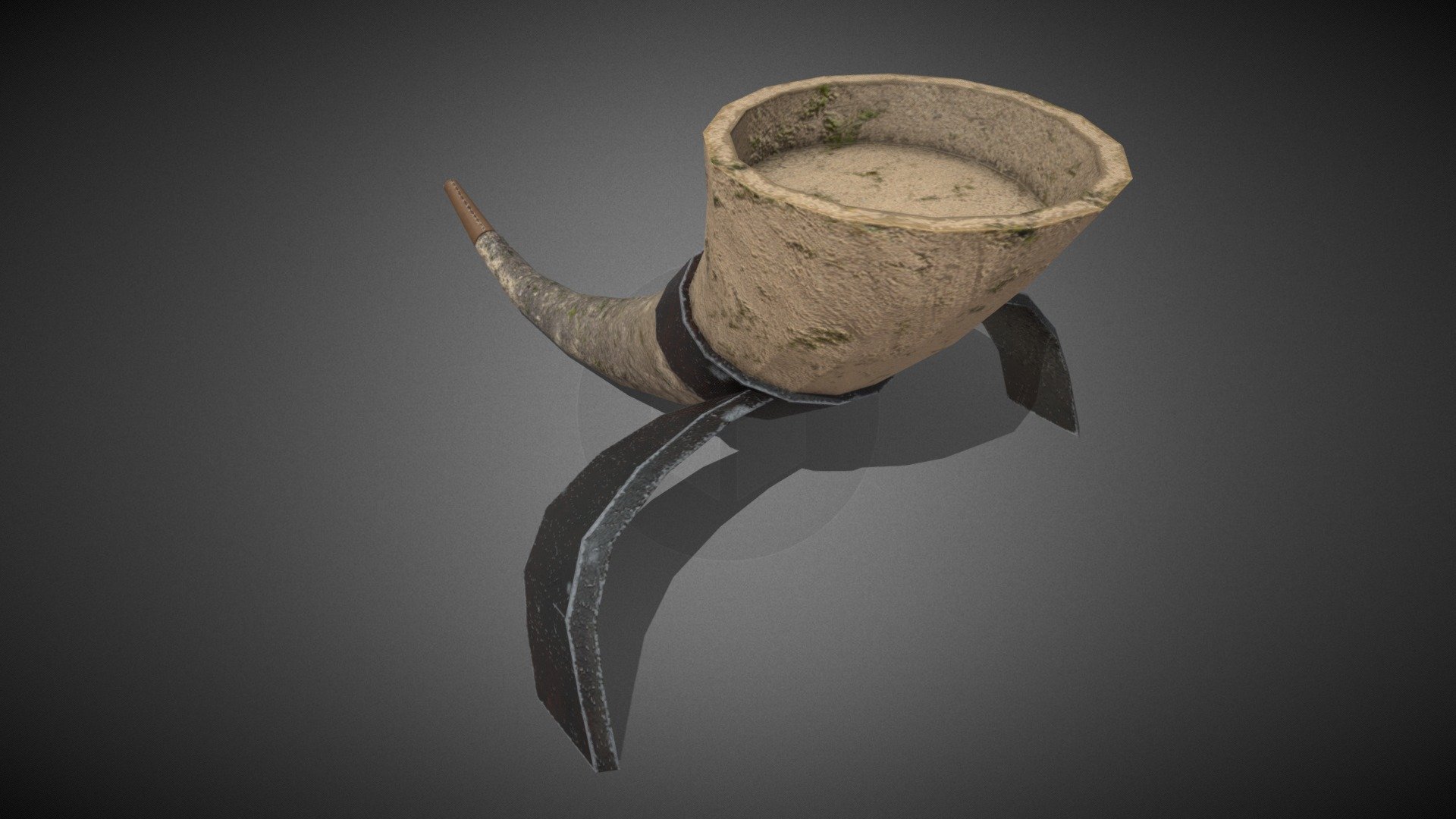 Medieval Candle Leather-Capped Horn