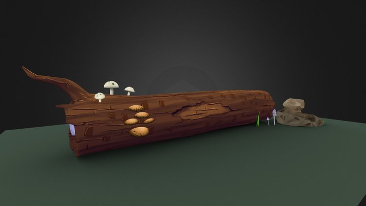 Log Sneak Peek Scene 3D Model