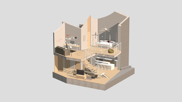 Hotel Suite Loft 3D Model