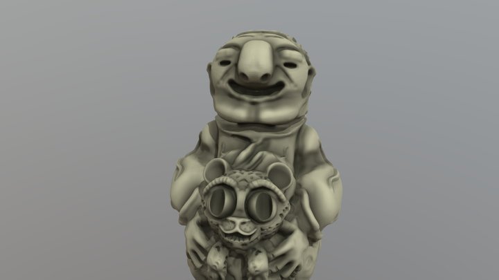 Netsuke Experiment Lower Poly 3D Model