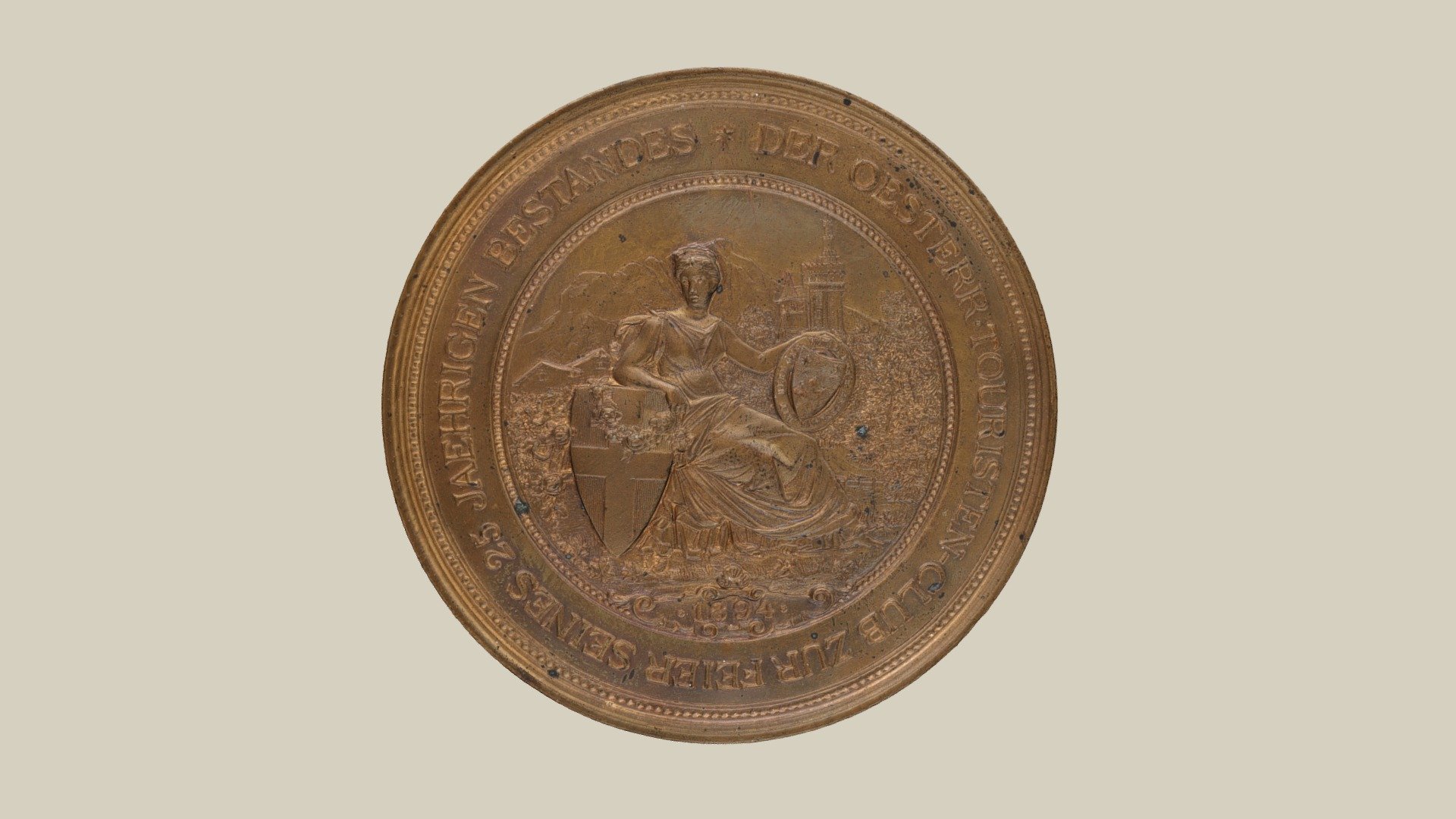 Medaille Touristen-Klub — Sketchfab embed 3D viewer