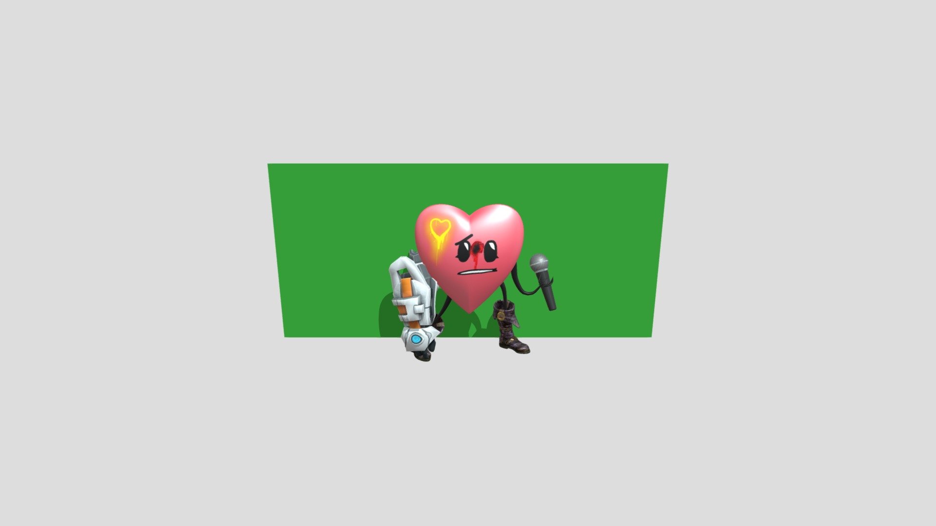 Zarfemi fnf on a green screen 3D