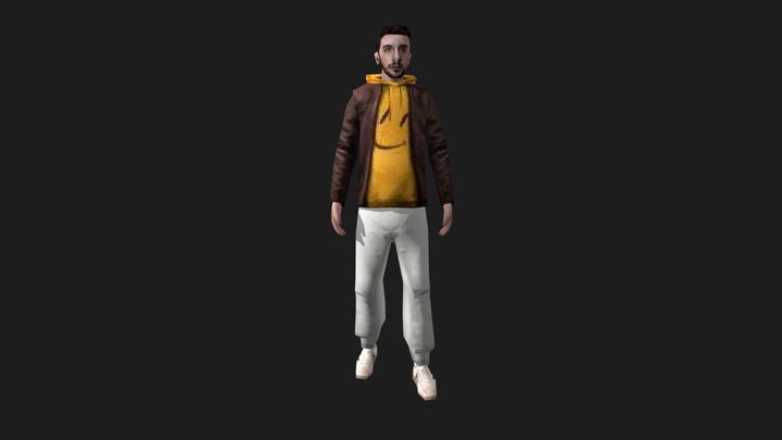 PSX PS1 low poly male character 3D Model