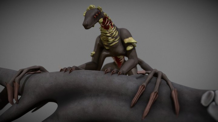Jabberwocky and Fallen Tree 3D Model