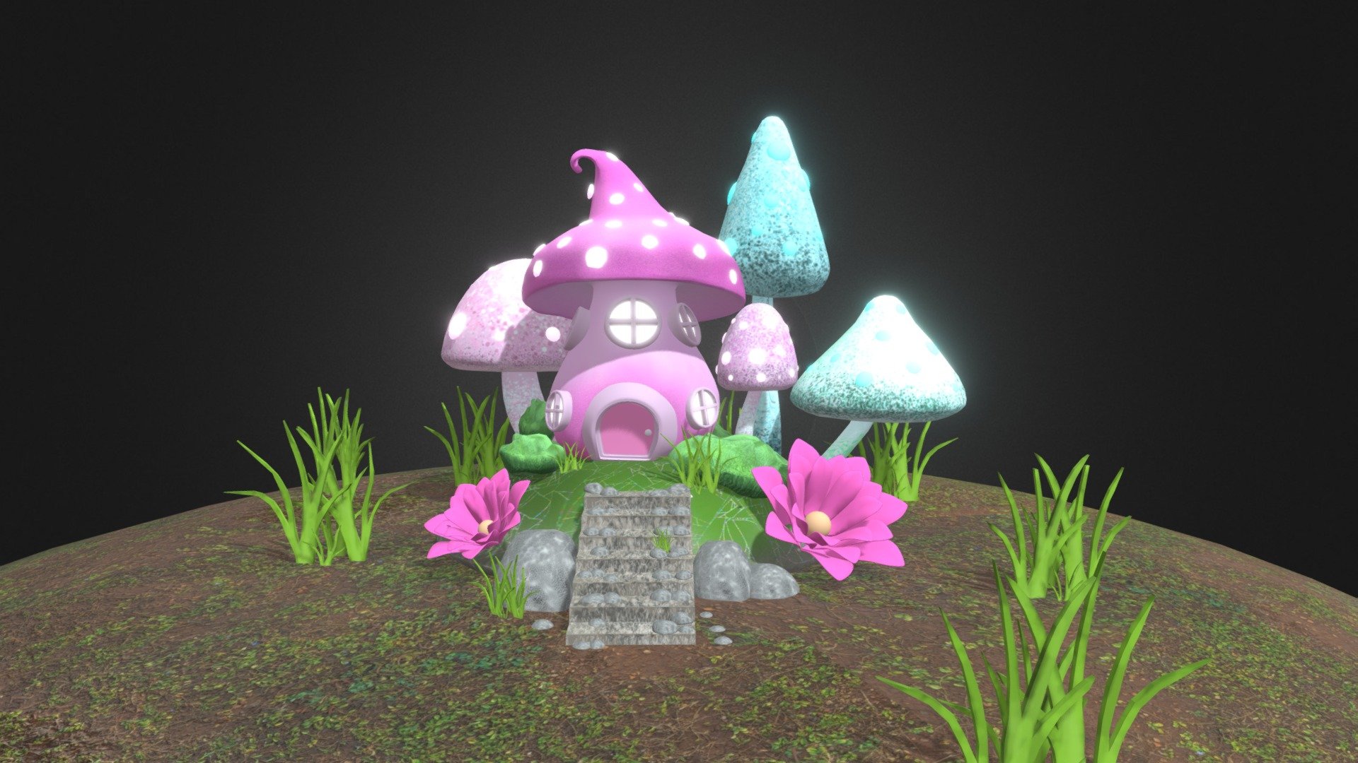 Mushroom house - Download Free 3D model by Solcito 3D (@solcito3D ...