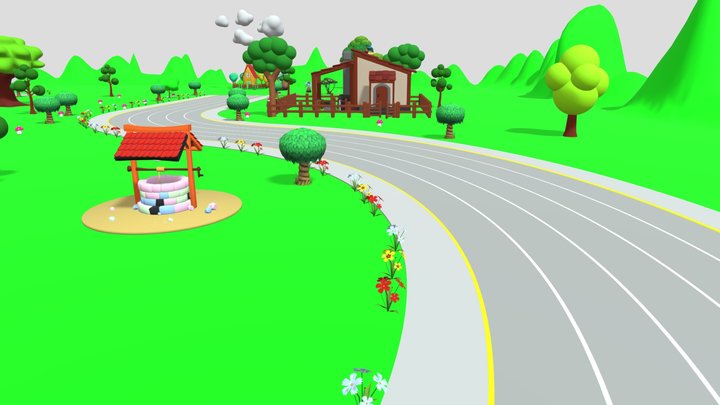 cartoon village 3D Model