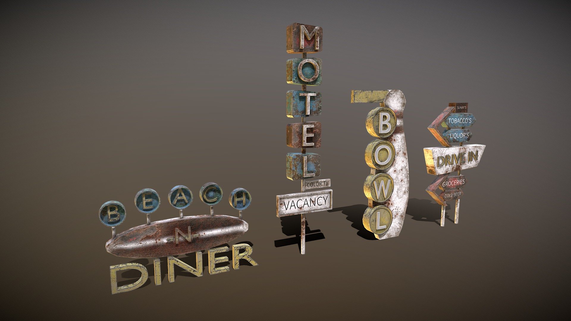 V10_post-apo signs - Buy Royalty Free 3D model by Thunder (@thunderpwn ...