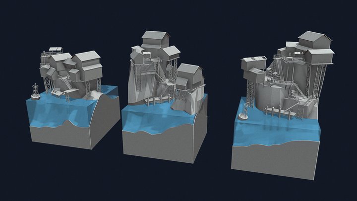 Rustborn - Diorama and house blockout 3D Model