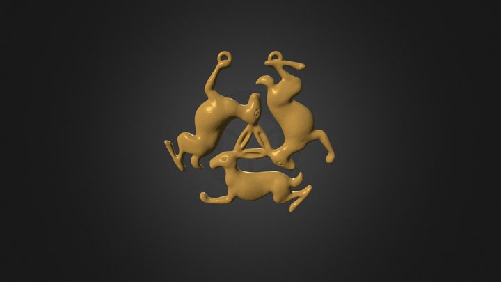 Three Hare Pendant 3D Model
