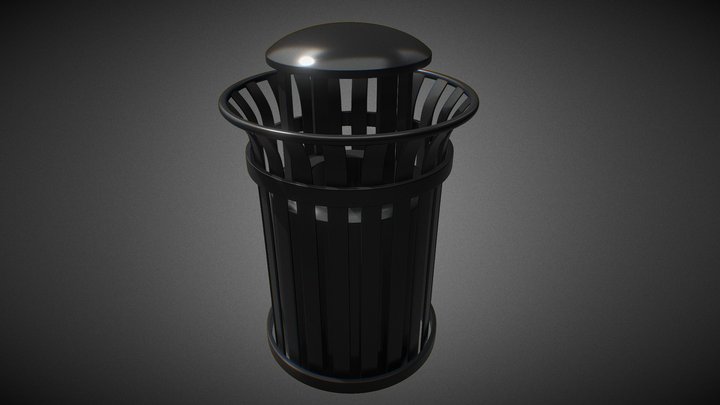 City Trash Can 3D Model