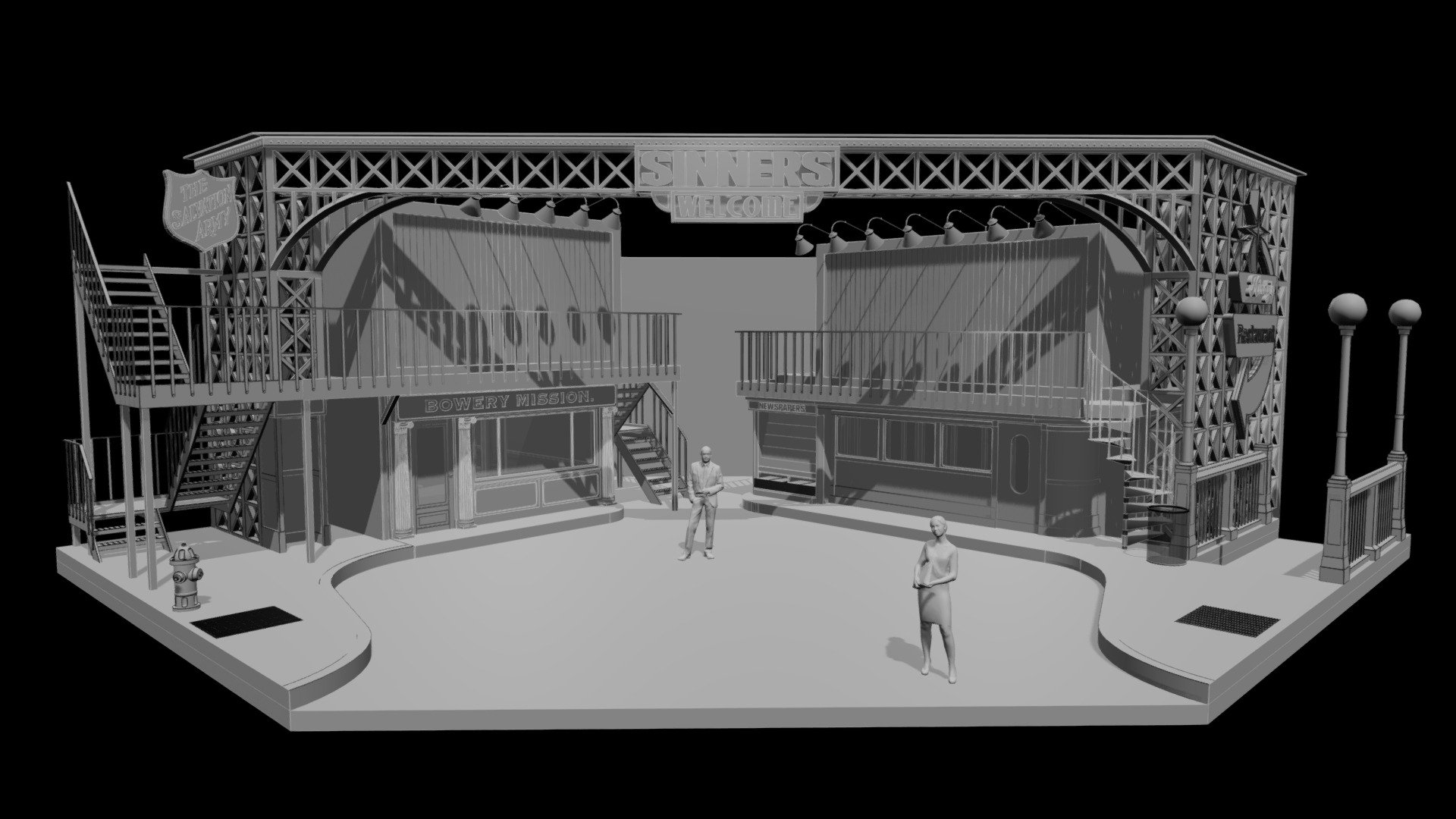 GUYS AND DOLLS - FINAL SET DESIGN - 3D model by Philip.Witcomb [f3370e0 ...
