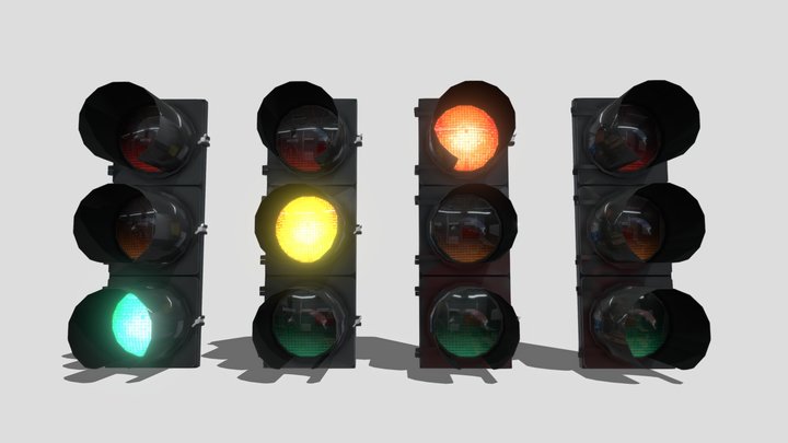McCain 8-Inch Leotek Traffic Signals 3D Model
