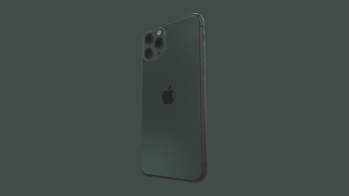 iPhone 11 Pro midnight green 3D Model