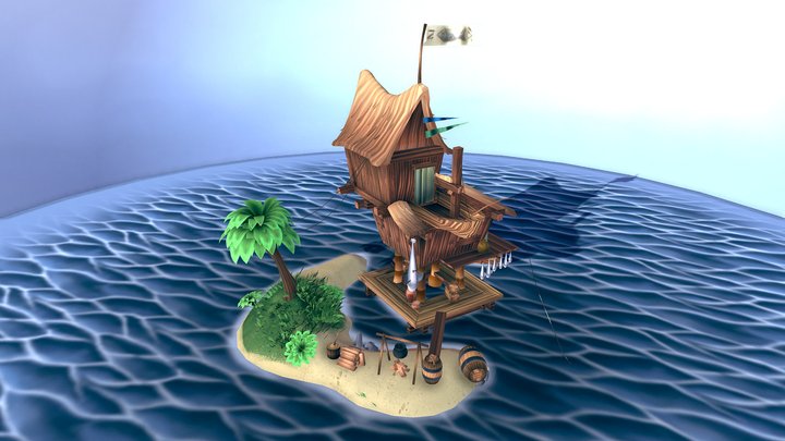 Fishing shack 3D Model