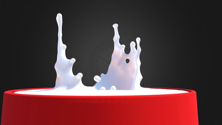 Spalsh waterdrop liquid Simulation 3D Model