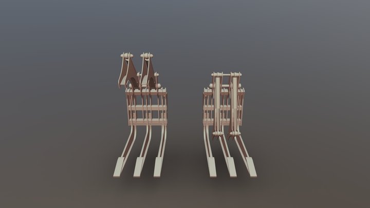 Manitou log grapple (light) 3D Model