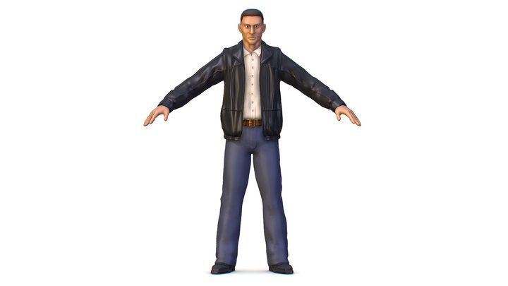 Subdivision Man Body Leather Jacket 3D Model