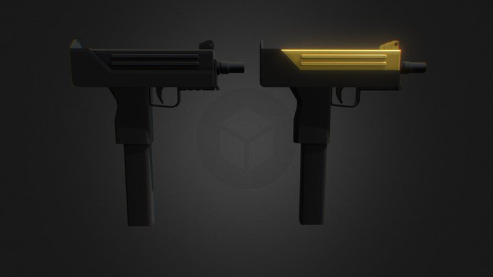 Low Poly MAC10 3D Model