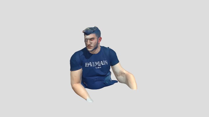 Man in black Balmain shirt 3D Model