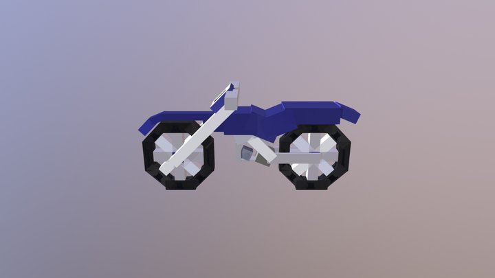Motorbike Blue 3D Model