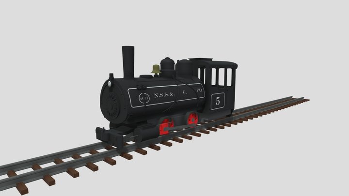 AHM “MinitrainS” Baldwin 4-10-C Steam Locomotive 3D Model