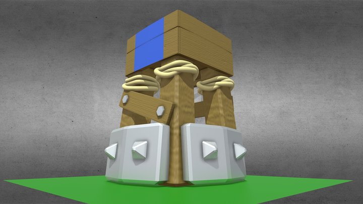 calsh royale torre bombardero 3D Model
