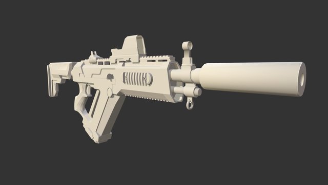 Scifi Assualt Rifle 3D Model