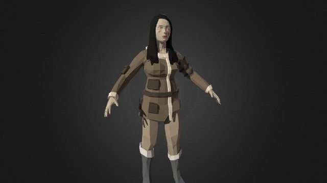 Inuit Girl Hunter 3D Model
